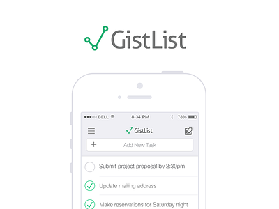 GistList for iOS app github ios ui ux