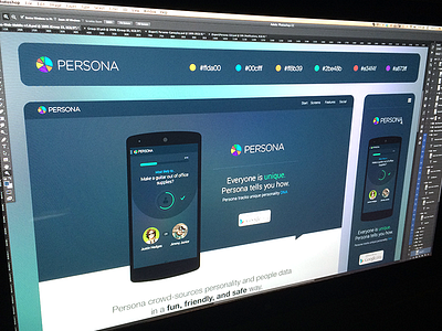 Persona for Android landing responsive ui ux website