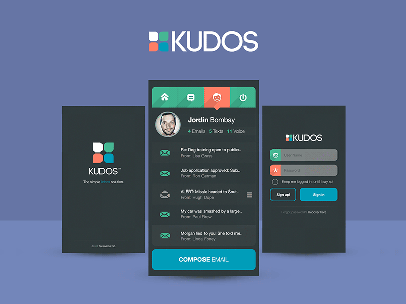 Kudos UI Design android app ios mail ui ux