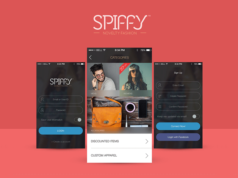 Spiffy App android app design games ios logo ui