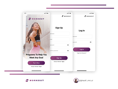 workout app application business company design fitness graphic design icon login logo mobile mobile ui sport typography ui uiux ux vector web workout
