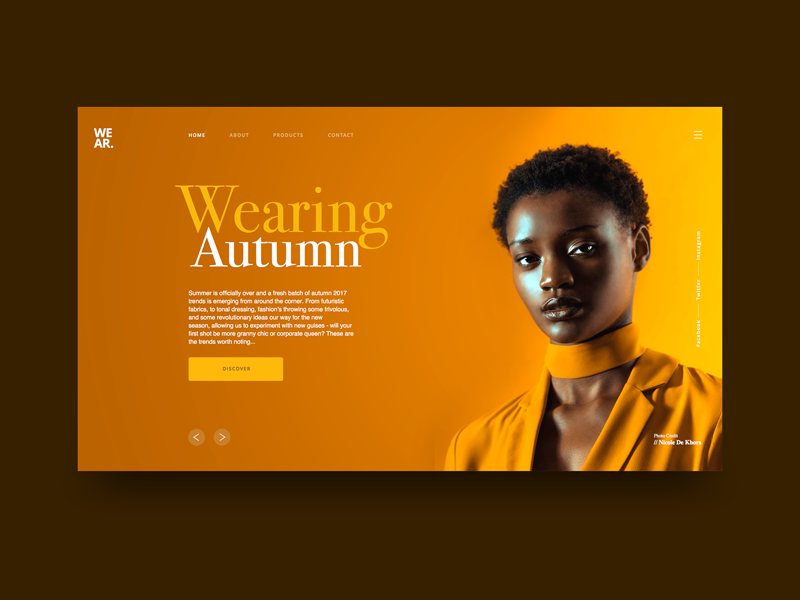 Autumn Fashion UI Concept ux web fashion orange yellow product clean ui
