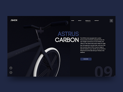 Astrus Carbon. UI Concept 3d bike dark modeling ui webdesign