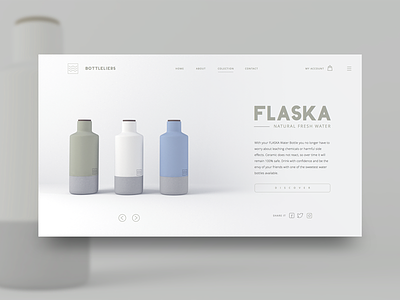 Flaska concept for Bottleliers 3d clean homedecor ui ux webdesign