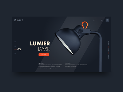 Lampz. UI Design concept 3d andingpage graphicdesign ui uidesign userexperience userinterface webdesign