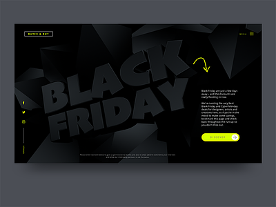 Black Friday UI Design Concept 3d blackfriday dark background typography ui uidesign