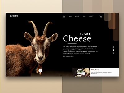 GoatCheese Web Design black brown chesse clean dark goat ui webdesign