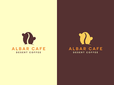 Albar Cafe branding cactus cafe coffee coffee bean desert design illustration logo vector