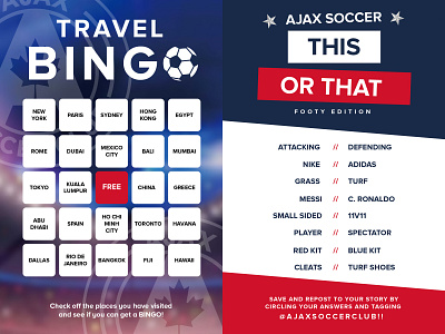 Sport Cards bingo card football soccer sport sports this or that travel