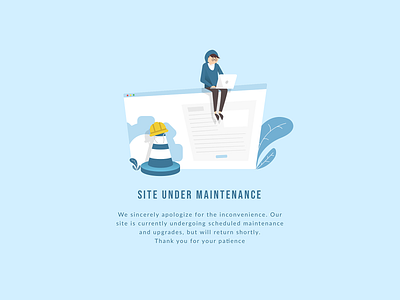 Site Under Maintenance design error page flat illustration maintenance page ui ux vector web website