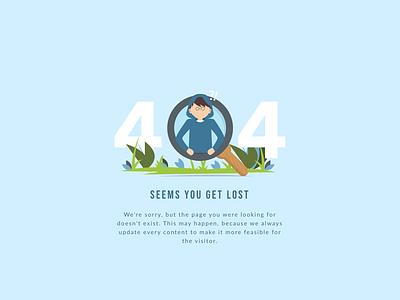 404 Site Not Found design error page flat illustration ui ux vector website