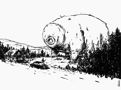 Inktober day 13 illustration inktober scifi tardigrade