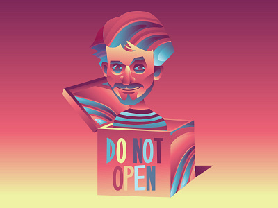 Selfportrait - outside the box thinking childrensbook colors fairytale fresh gradient illustration surreal vector