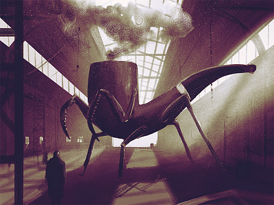 Dream about pipe and praying mantis dream illustration surreal