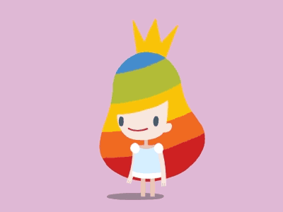 Princess after effects animation cartoon character gif girl princess rainbow vector