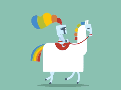 Knight after effects animal animation cartoon character gif horse knight rainbow vector