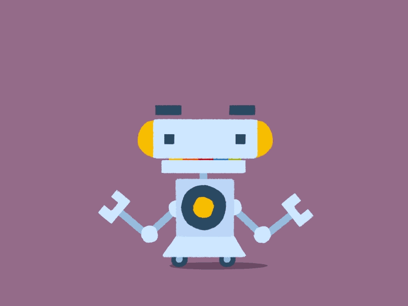 The robot animation character children gif minimal rainbow robot