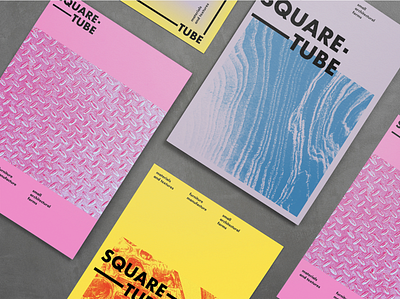 SQUARETUBE – BRAND IDENTITY DESIGN & LOGO blue brand brand identity branding design graphic design identity lettering lilac logo paper pink poster print red texture type typography yellow