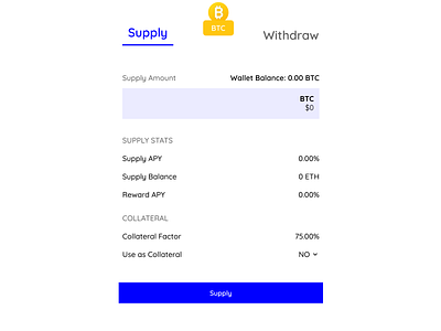 Lending (Supply) Modal blockchain defi design illustration ui ux web3