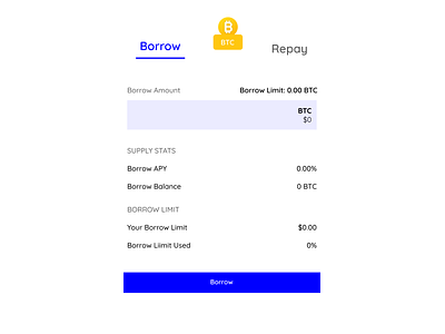 Borrow Modal blockchain branding defi design illustration logo ui ux vector web3