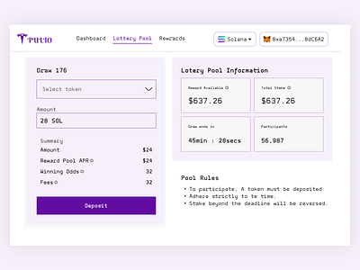 No-loss lottery dApp blockchain defi design graphic design illustration logo ui ux web3