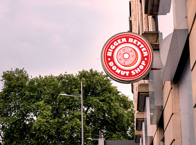 Logo Design: Bigger Better Donut Shop branding logo
