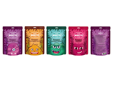 Cookie Monster - Logo & Snack packaging design branding cartoon cookie cute logo monster packaging