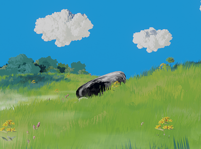 Ghibli Style Landscape 3d animation blender clip cloud eevee flower ghibli grass landscape rock short style tree video