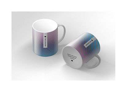 Stationey mockup with two mugs cups. 3d branding cup design drink identity label mockup mug presentation product stationery