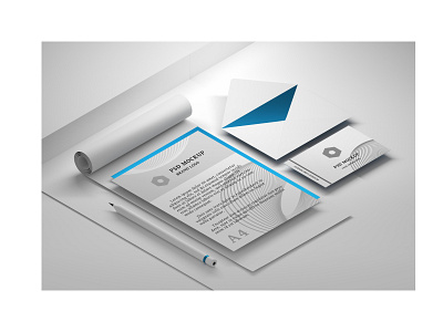 Stationery mockup with premium office paper documents. 3d a4 branding business card card document envelope folder identity letter message mockup office office documents paperwork pencil premium presentation stationery