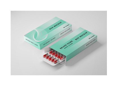 Stationery mockup with two medical rectangle boxes and pills. 3d boxes branding business container design doctor drug health identity medication medicine mockup pharma pharmaceutical pharmacy pill box stationery treat vitamin