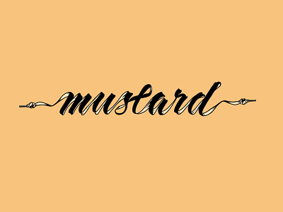 Mustard custom lettering illustration logo mustard procreate script shoelace sneakers typography