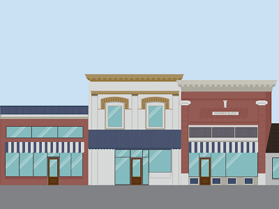 Cops and Doughnuts architecture bakery building clare illustration simple