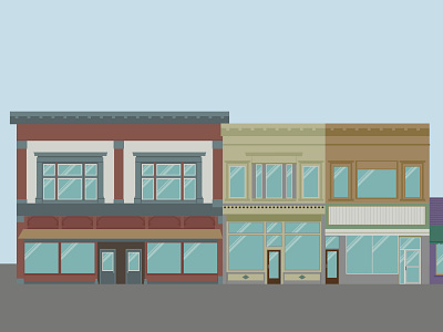 Downtown architecture building city clare downtown illustration simple town