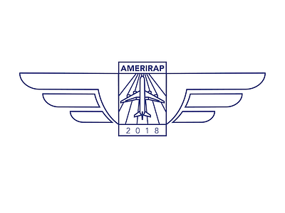 AmeriRap Logo airplane design lines logo minimal simple