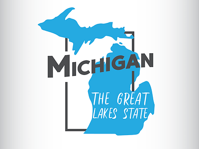 Michigan Sticker design geography illustrator michigan michigan sticker state sticker sticker design type typography