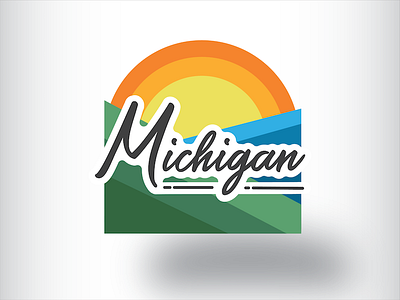 Michigan Sticker #2 illustrator michigan michigan sticker simple sticker sticker design stickermule thicklines