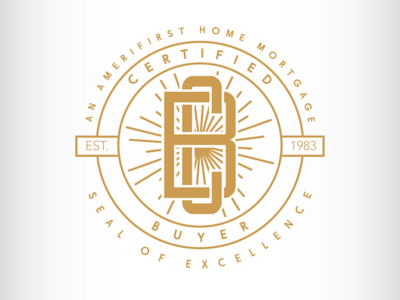Certified Buyer design gold logo logo design logo illustration logo seal monogram retro seal sunburst vintage