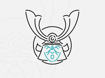 Samooorai design flat icon illustration japan kabuto logo mask minimal samourai samurai vector