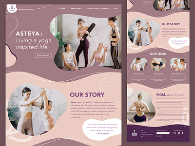 ASTEYA - Yoga Apparel Website app branding design e commerce graphic design illustration landing page logo typography ui user interface design ux vector web design womens brand yoga