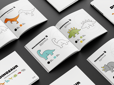 Dinosaur Icon Brand Book 2d app book branding design golden ratio graphic design icon illustration illustrator logo minimal ui ux vector