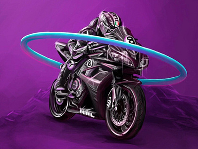 Black rider 🚀🏍 art bike biker black cg digital draw honda illustration motorbike neon paint
