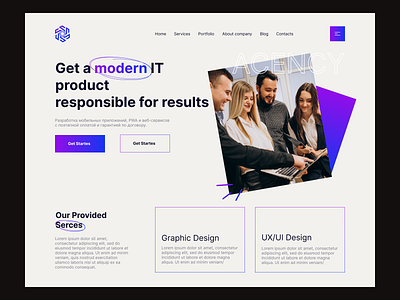 Landing page for an IT company