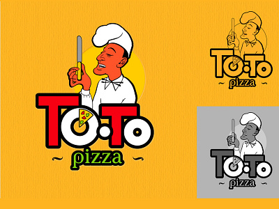 Toto PIZZA branding design flat illustration illustrations illustrator logo pizza pizzeria vector