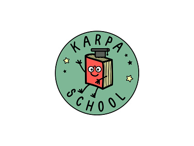 Karpa school Logo cartoon cartoon character design flat flat design illustration illustrations illustrator logo logo design logodesign logotype poster vector