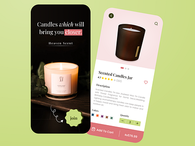 #dailyui#012 | E-Commerce Shop andriod app design android app ui candles app design daily ui daily ui challenge daily ui challenge 012 design e commerce shop e commerce shop ui e commerce shop uiux e commerce shop ux ecommerce shop design light themed app design mobile app design mobile app ui scented candles app ui ui uiux