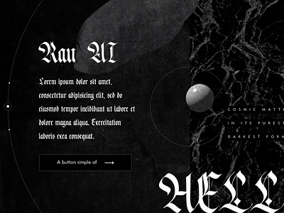 Raw Ui black calligraphy design gothic texture typography ui web