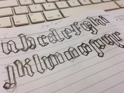 Typing geometric gothic script type typography