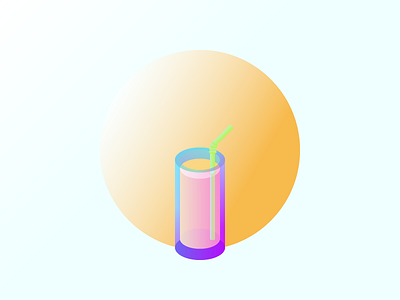 OJ geometric glass gradient illustration juice oj orange