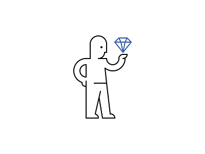 Value diamond figure gem illustration line art person value